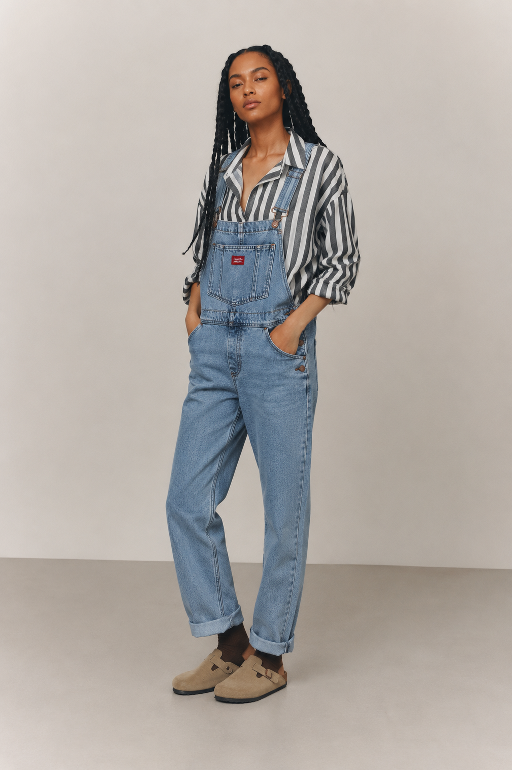 Old Bike Overalls Woman