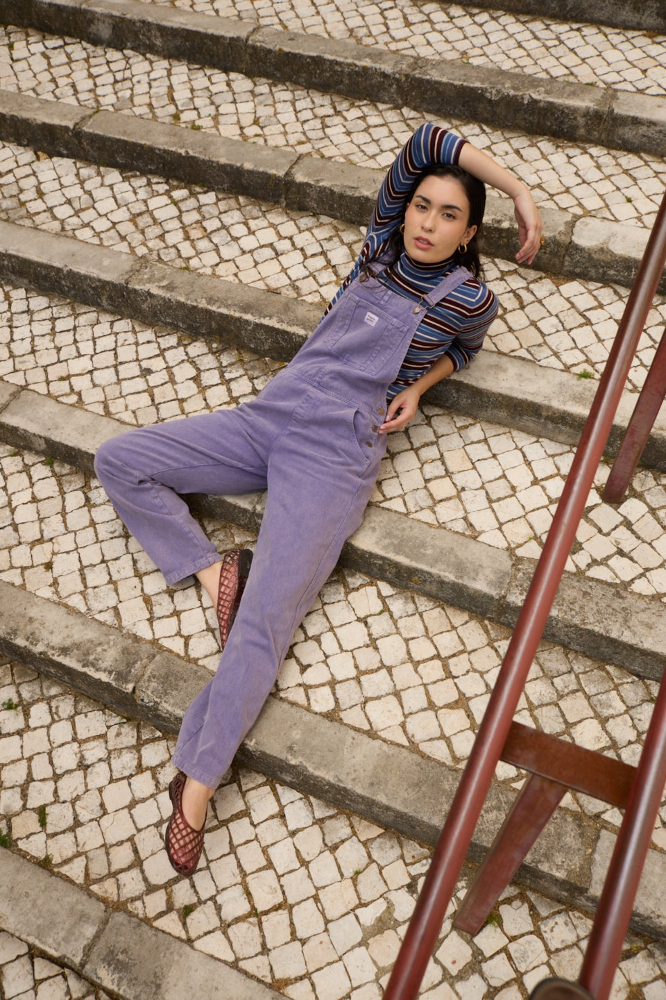 Postcard Overalls Woman