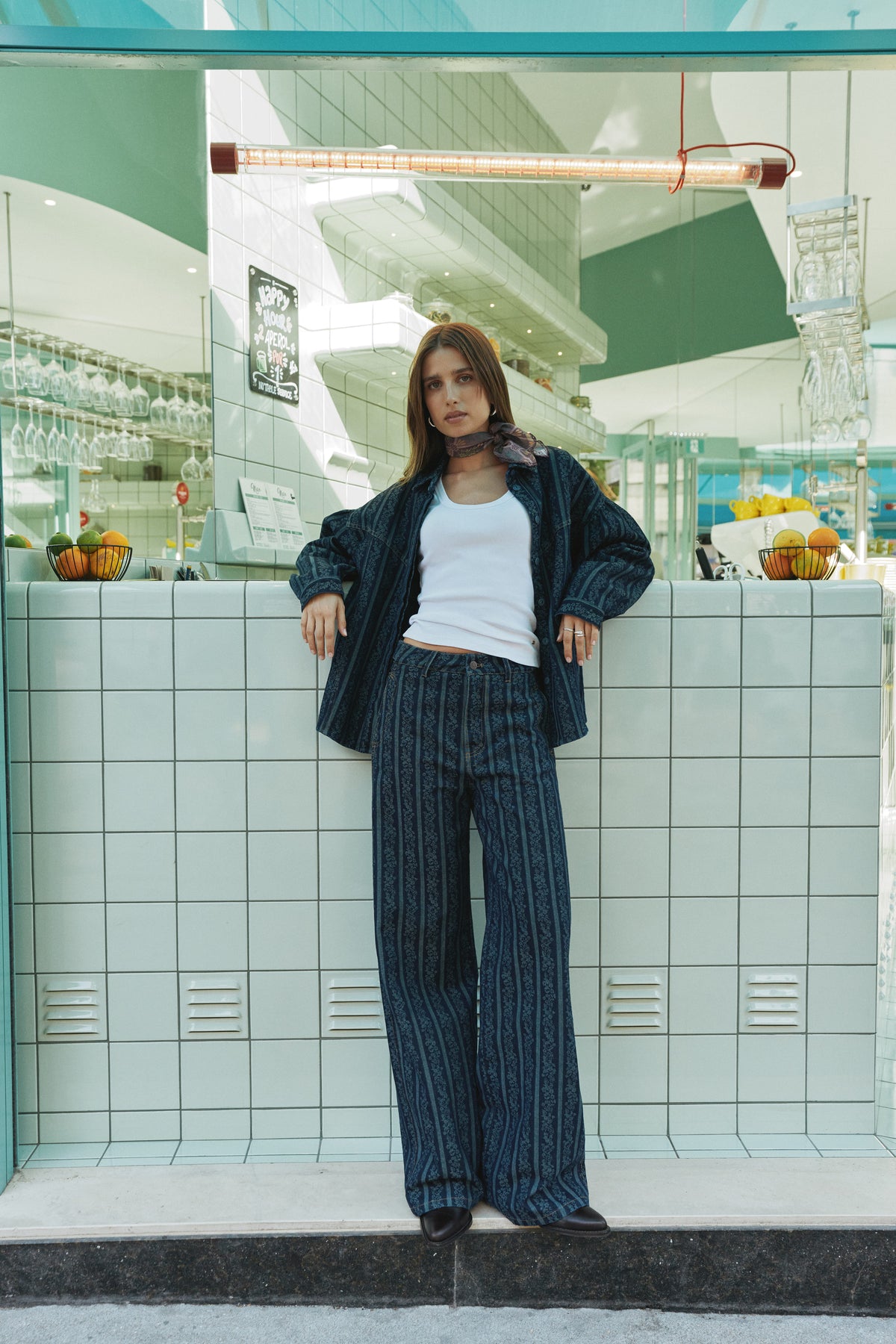 Green Jacquard Pants FP&Salsa Jeans