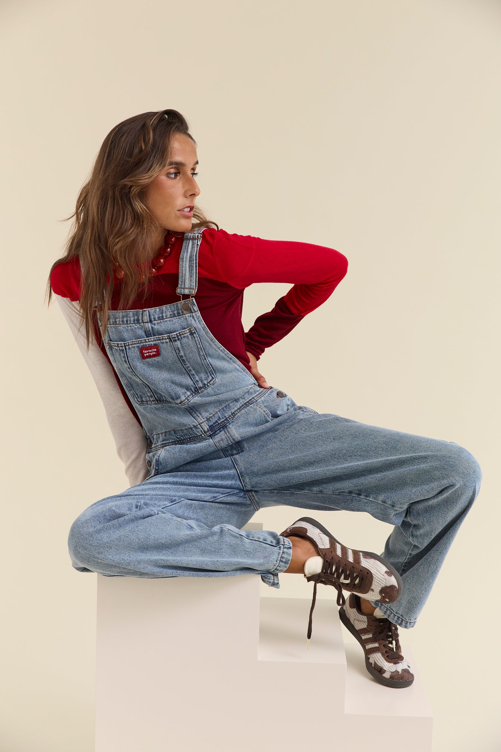 Old Bike Overalls Woman